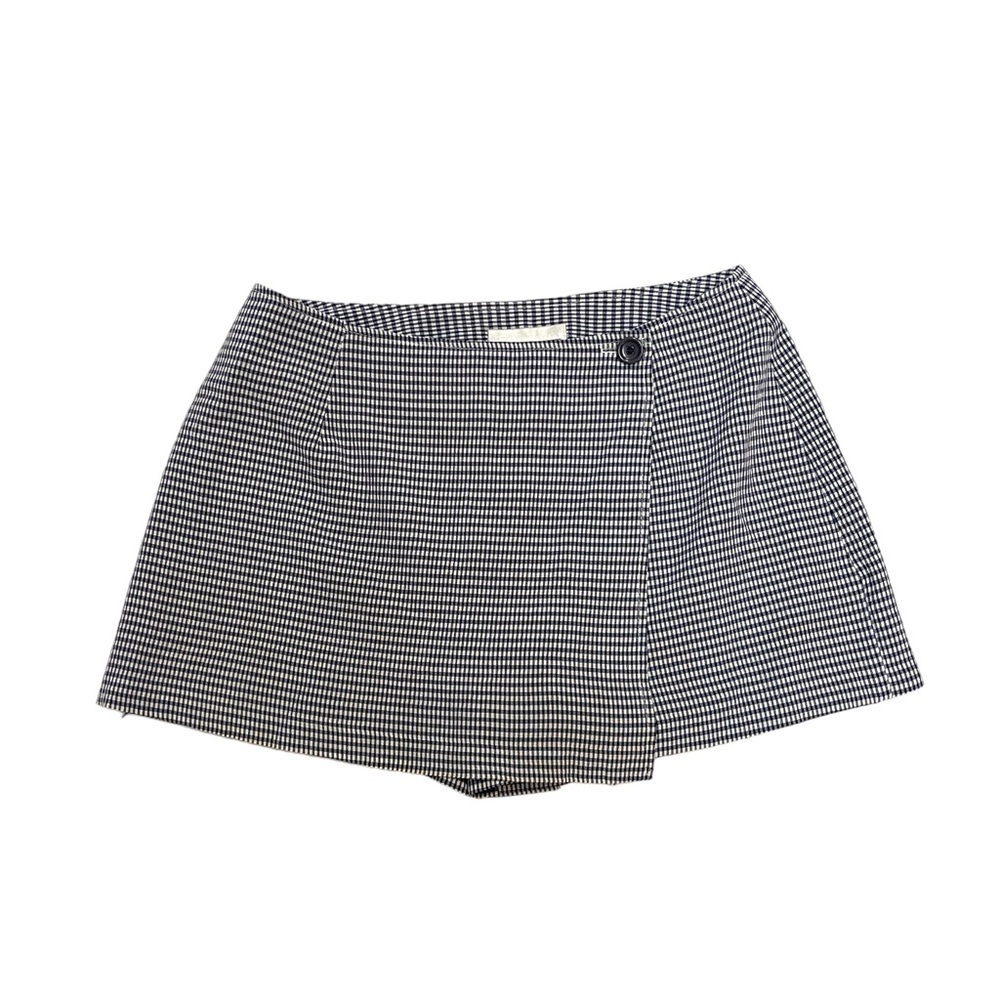 Skort skirt with shorts size 13/14 fits W29 gingham vichy print blue white